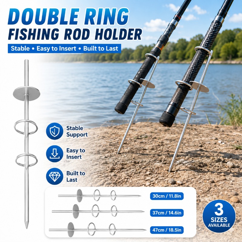 Double Ring Fishing Rod Holder - Fishing Rod Surf ulasan dan harga