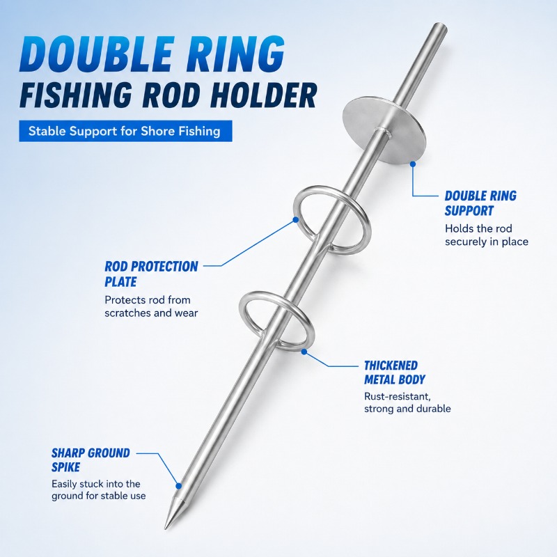 Double Ring Fishing Rod Holder - Fishing Rod Surf ulasan dan harga
